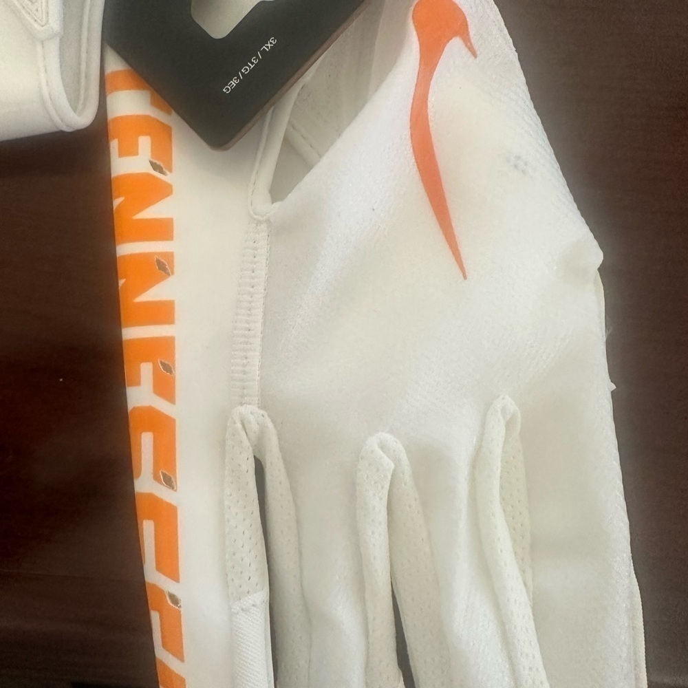 Men’s New Nike Tenesse Volunteers Vapor Jet 3XL Gloves White Orange - Picture 7 of 8
